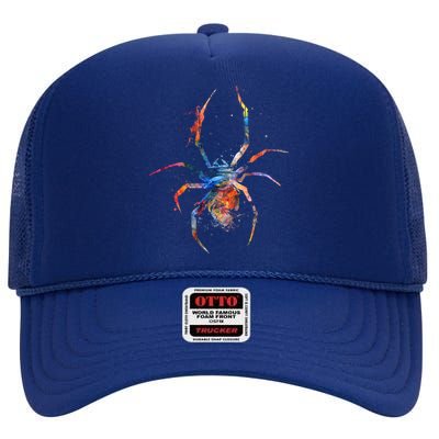 Spider Web Cobweb Arachnid Entomology Cute Gift Arachnologist Funny Gift High Crown Mesh Back Trucker Hat