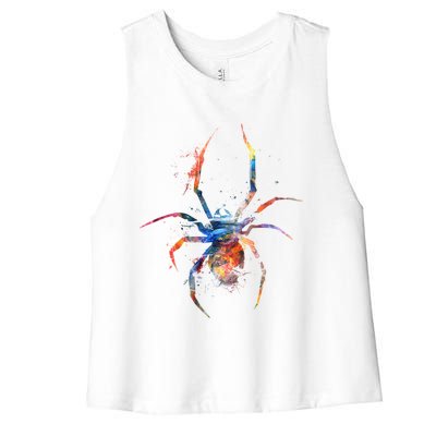 Spider Web Cobweb Arachnid Entomology Cute Gift Arachnologist Funny Gift Women's Racerback Cropped Tank