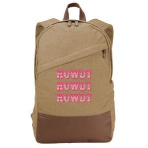 Southern Western Cowgirl Rodeo Pink Hat Cotton Canvas Backpack