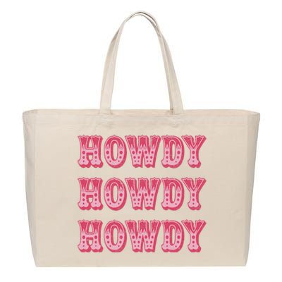 Southern Western Cowgirl Rodeo Pink Hat Cotton Canvas Jumbo Tote