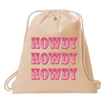 Southern Western Cowgirl Rodeo Pink Hat Drawstring Bag