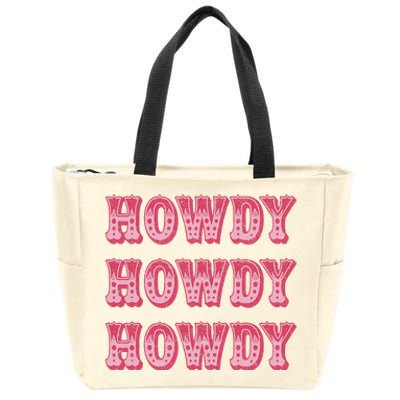 Southern Western Cowgirl Rodeo Pink Hat Zip Tote Bag