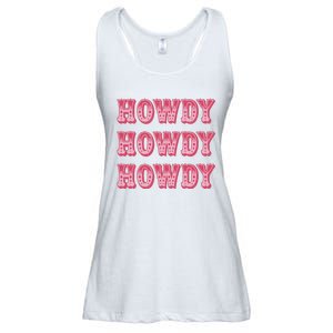 Southern Western Cowgirl Rodeo Pink Hat Ladies Essential Flowy Tank