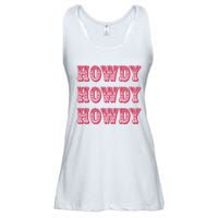 Southern Western Cowgirl Rodeo Pink Hat Ladies Essential Flowy Tank