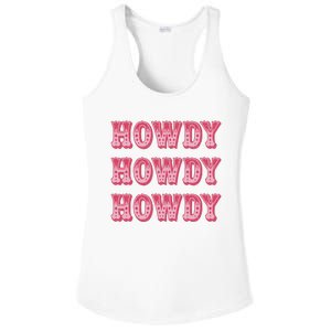 Southern Western Cowgirl Rodeo Pink Hat Ladies PosiCharge Competitor Racerback Tank