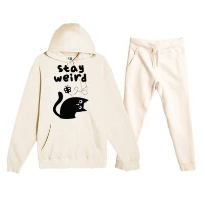 Stay Weird Cat Premium Hooded Sweatsuit Set