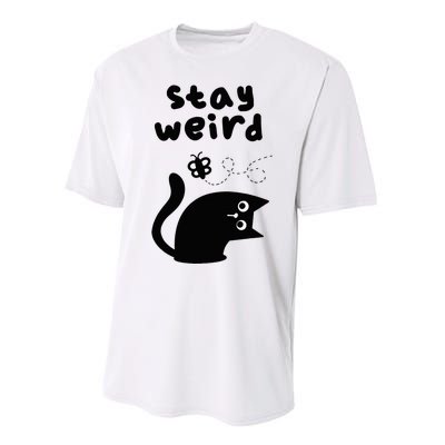 Stay Weird Cat Performance Sprint T-Shirt