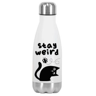 Stay Weird Cat Stainless Steel Insulated Water Bottle