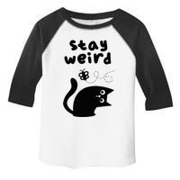 Stay Weird Cat Toddler Fine Jersey T-Shirt