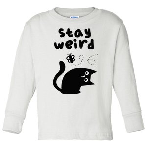 Stay Weird Cat Toddler Long Sleeve Shirt