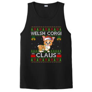 Santa Welsh Corgi Dog Xmas Lights Ugly Welsh Corgi Christmas Gift PosiCharge Competitor Tank