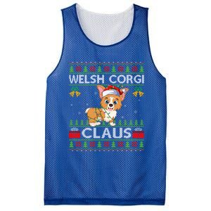 Santa Welsh Corgi Dog Xmas Lights Ugly Welsh Corgi Christmas Gift Mesh Reversible Basketball Jersey Tank