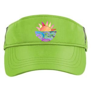 Summer Water Color Sunset Beach Adult Drive Performance Visor