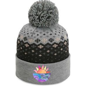 Summer Water Color Sunset Beach The Baniff Cuffed Pom Beanie