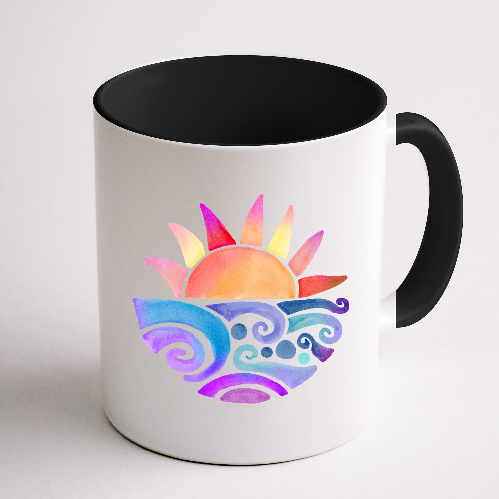 Summer Water Color Sunset Beach Mug