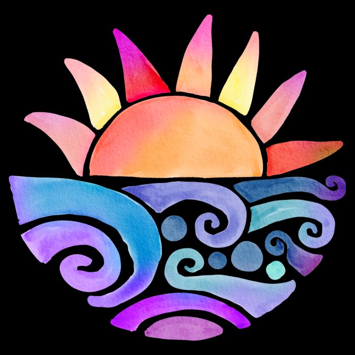 Summer Water Color Sunset Beach Mug