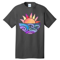 Summer Water Color Sunset Beach Tall T-Shirt