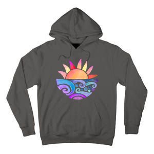 Summer Water Color Sunset Beach Tall Hoodie