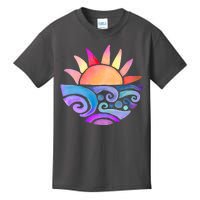 Summer Water Color Sunset Beach Kids T-Shirt