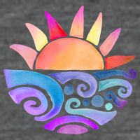 Summer Water Color Sunset Beach Kids T-Shirt
