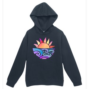 Summer Water Color Sunset Beach Urban Pullover Hoodie