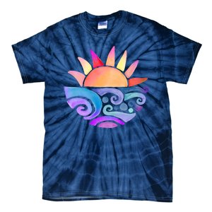 Summer Water Color Sunset Beach Tie-Dye T-Shirt