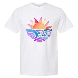 Summer Water Color Sunset Beach Garment-Dyed Heavyweight T-Shirt