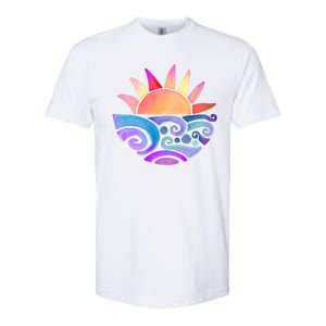 Summer Water Color Sunset Beach Softstyle CVC T-Shirt