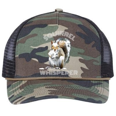 Squirrel Whisperer Cool Funny Sarcastic Squirrel Lover Retro Rope Trucker Hat Cap