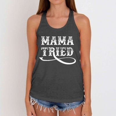 Southern Western Country Outlaw Music Mama Tried Women's Knotted Racerback Tank