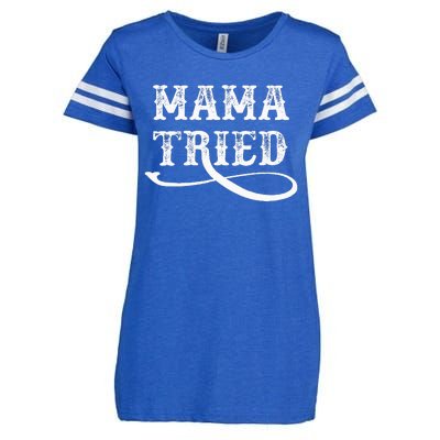 Southern Western Country Outlaw Music Mama Tried Enza Ladies Jersey Football T-Shirt