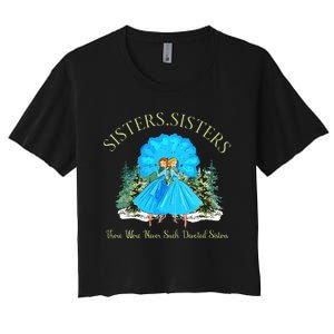 Sisters White Christmas Movie 1954 Snow Xmas Holiday Pajamas Women's Crop Top Tee