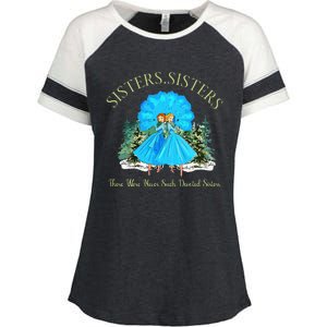 Sisters White Christmas Movie 1954 Snow Xmas Holiday Pajamas Enza Ladies Jersey Colorblock Tee