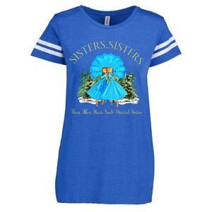 Sisters White Christmas Movie 1954 Snow Xmas Holiday Pajamas Enza Ladies Jersey Football T-Shirt