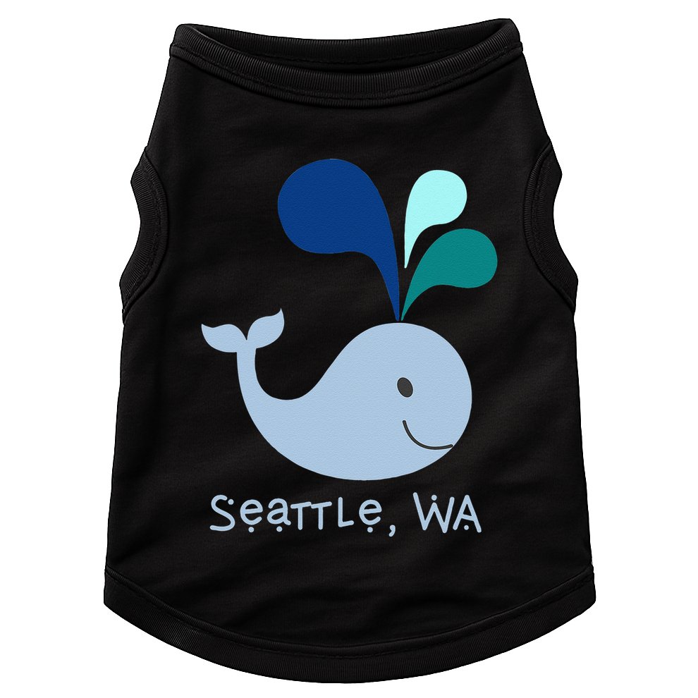 Seattle Washington Cute Whale Lover Cartoon Doggie Tank