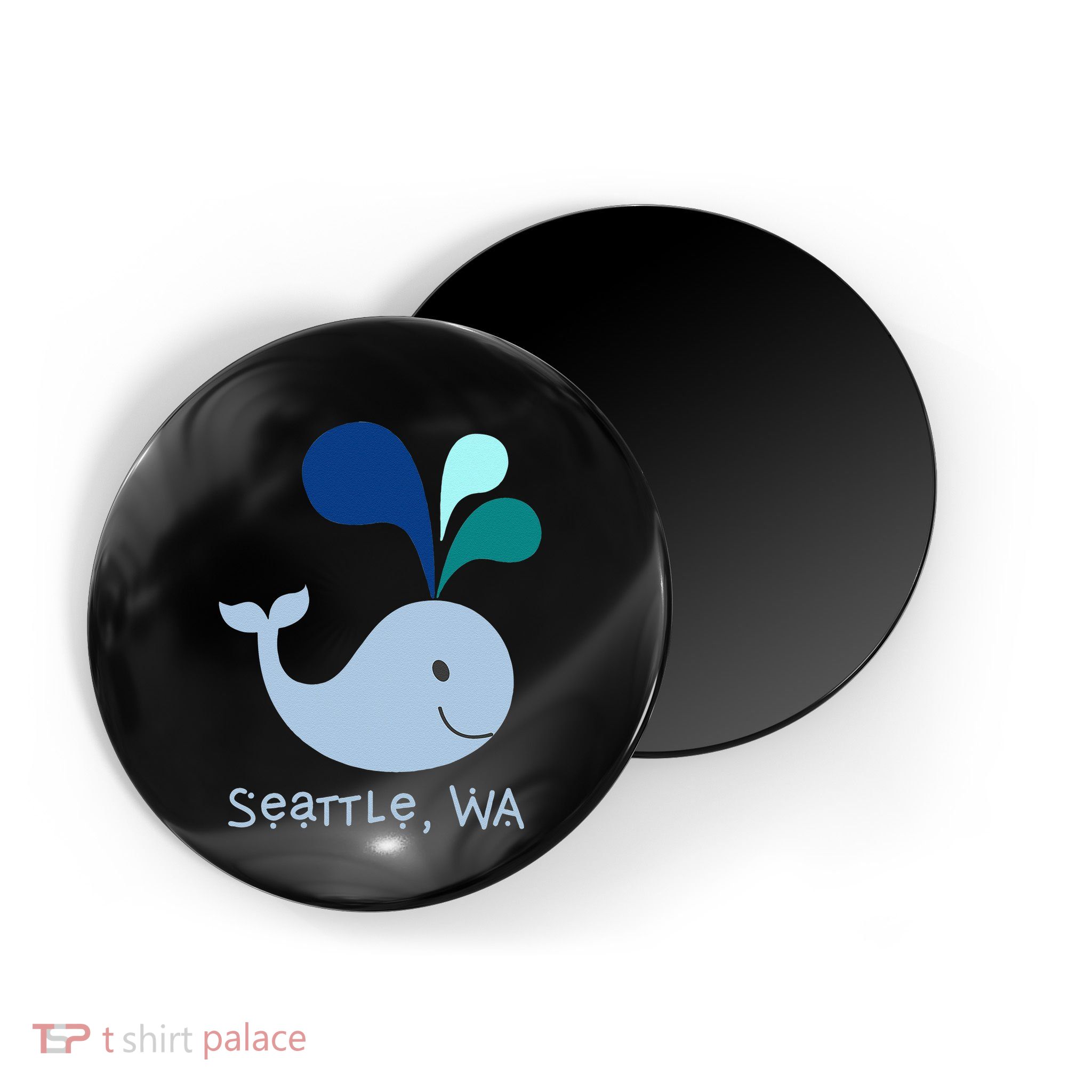 Seattle Washington Cute Whale Lover Cartoon Magnet