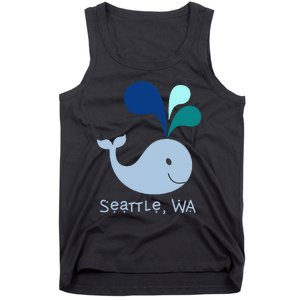 Seattle Washington Cute Whale Lover Cartoon Tank Top