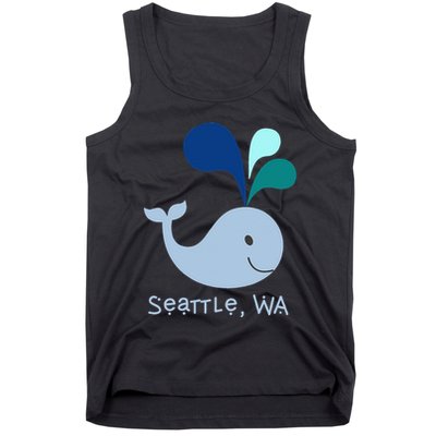 Seattle Washington Cute Whale Lover Cartoon Tank Top