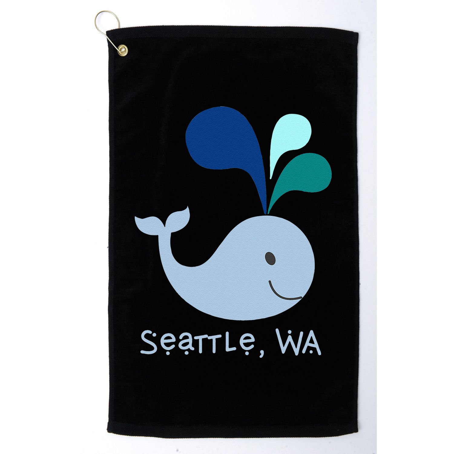 Seattle Washington Cute Whale Lover Cartoon Golf Towel