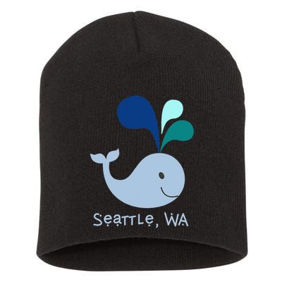 Seattle Washington Cute Whale Lover Cartoon Short Acrylic Beanie