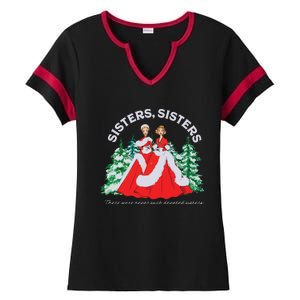 Sisters White Christmas Movie 1954 Xmas Snow Holiday Pajamas Ladies Halftime Notch Neck Tee