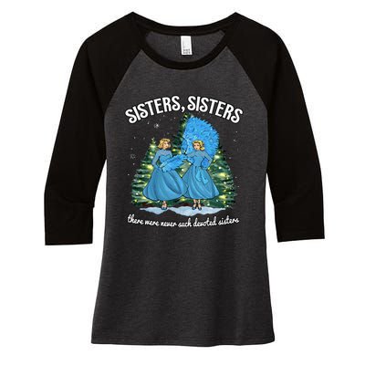 Sisters White Christmas Movie 1954 Xmas Snow Holiday Pajamas Women's Tri-Blend 3/4-Sleeve Raglan Shirt