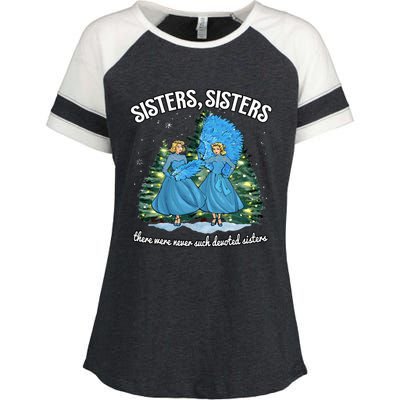 Sisters White Christmas Movie 1954 Xmas Snow Holiday Pajamas Enza Ladies Jersey Colorblock Tee