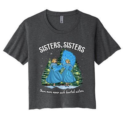 Sisters White Christmas Movie 1954 Xmas Snow Holiday Pajamas Women's Crop Top Tee