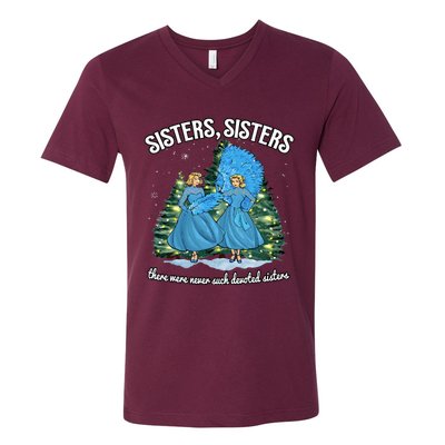 Sisters White Christmas Movie 1954 Xmas Snow Holiday Pajamas V-Neck T-Shirt