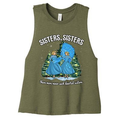 Sisters White Christmas Movie 1954 Xmas Snow Holiday Pajamas Women's Racerback Cropped Tank