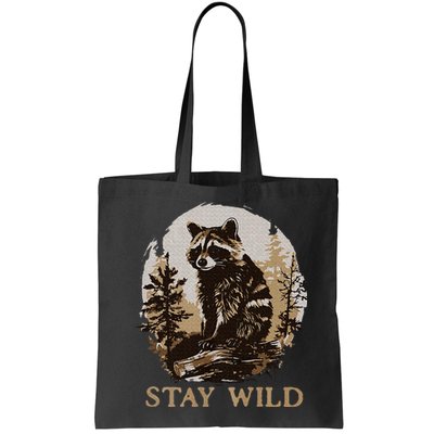 Stay Wild Cottagecore Aesthetic Raccoon Lover Vintage Racoon Bag