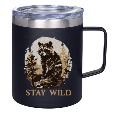 Stay Wild Cottagecore Aesthetic Raccoon Lover Vintage Racoon 12oz Stainless Steel Coffee Mug