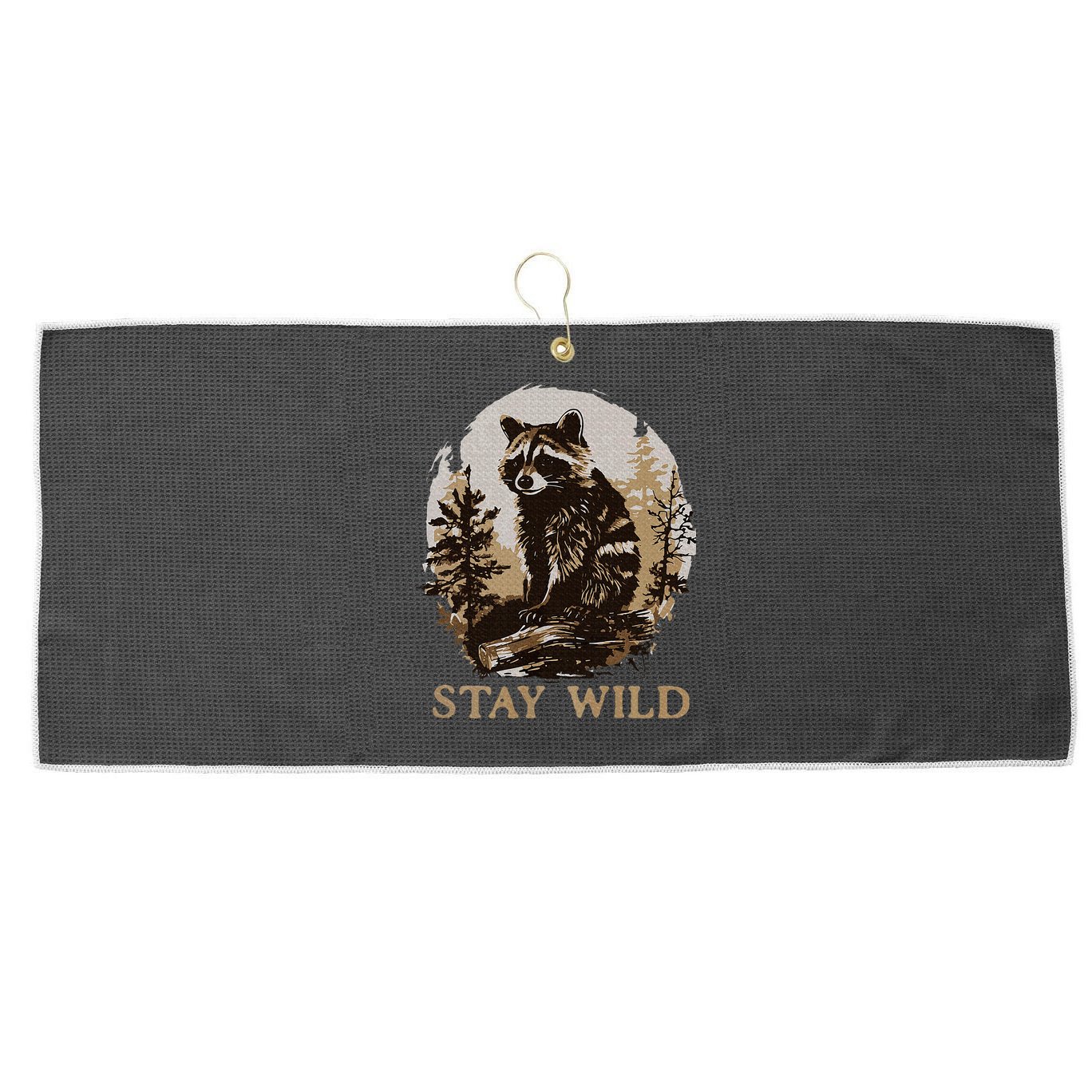 Stay Wild Cottagecore Aesthetic Raccoon Lover Vintage Racoon Large Microfiber Waffle Golf Towel