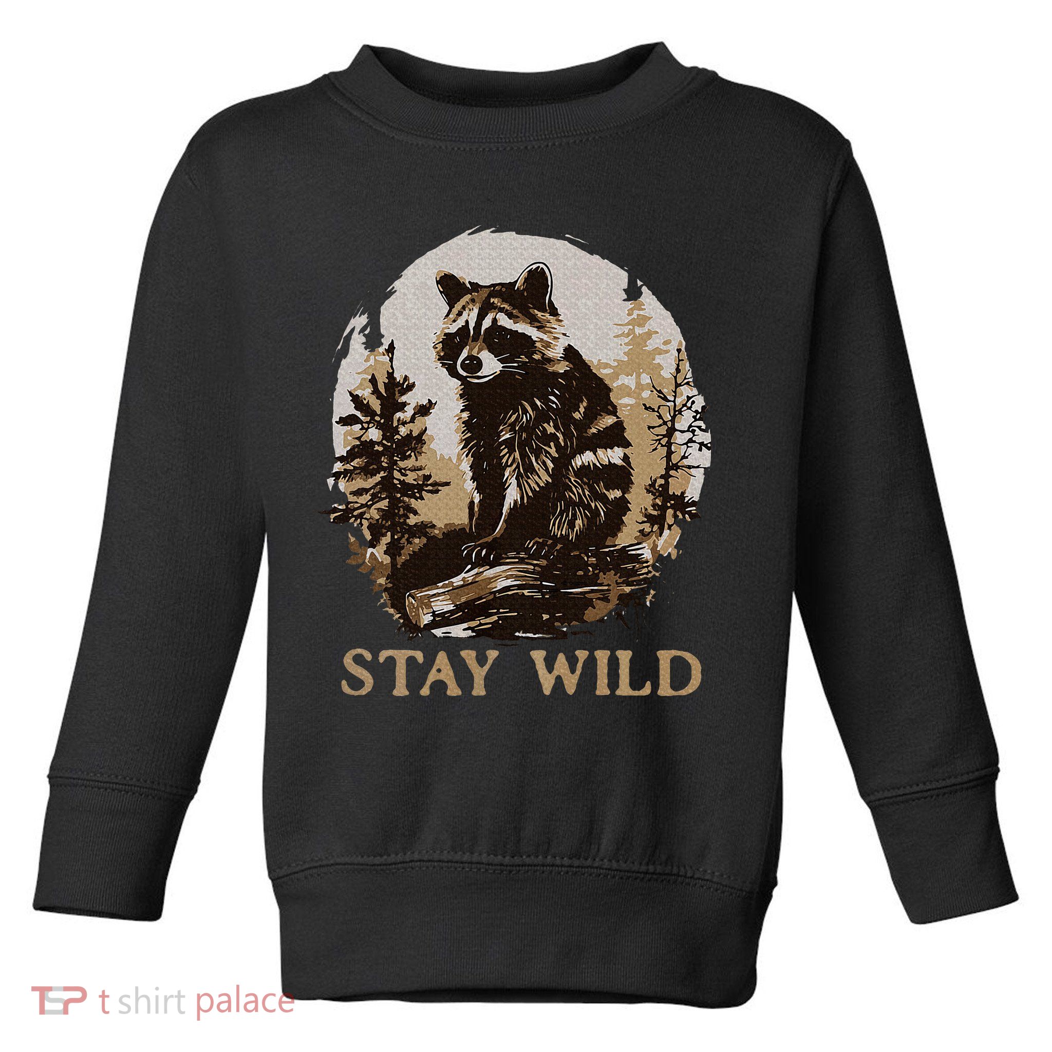 Stay Wild Cottagecore Aesthetic Raccoon Lover Vintage Racoon Toddler Sweatshirt